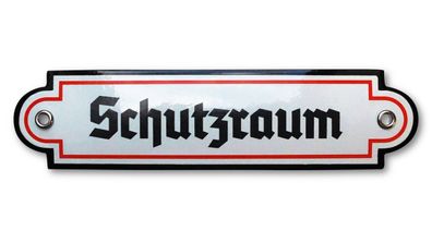 Emailleschild / Türschild - Schutzraum Emailschild 5 x 20 cm NEU!