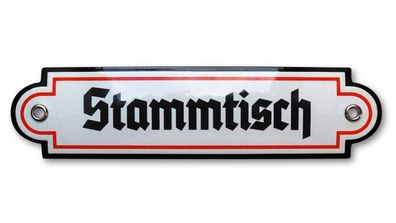 Emailleschild / Türschild - Stammtisch Emailschild 5 x 20 cm NEU!