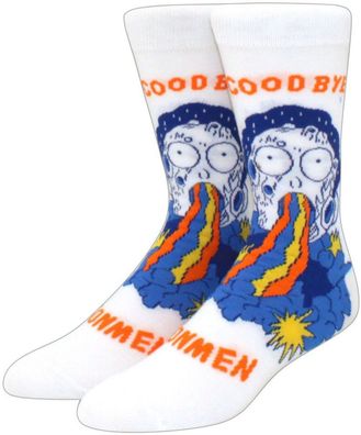 Rick & Morty Cartoon Socken - Morty Weiße Lustige Heroes Motiv-Socken in 3/4-Länge