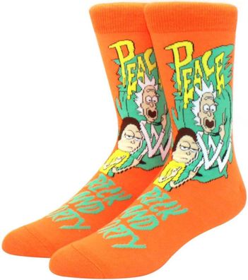 Rick & Morty Cartoon Socken - Orange Lustige Heroes Motiv-Socken in 3/4-Länge