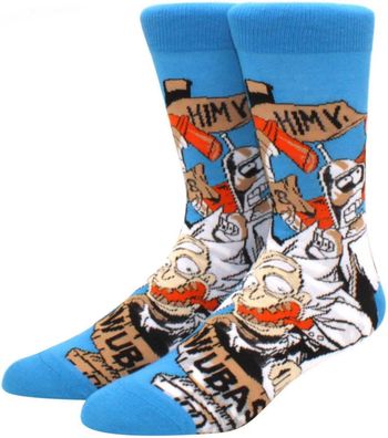 Rick & Morty Cartoon Socken - Wubba Lubba Lustige Heroes Motiv-Socken in 3/4-Länge