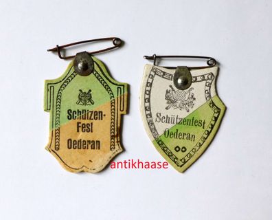 2 Abzeichen Oederan Schützenfest Sachsen Erzgebirge