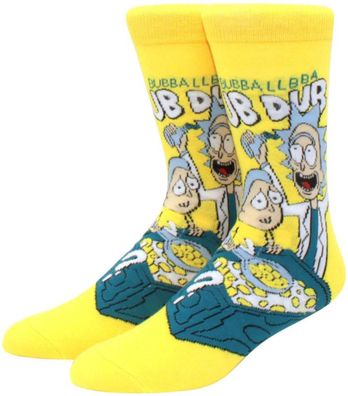 Rick & Morty Cartoon Socken - Wubba Lubba dub-dub Lustige Motiv-Socken in 3/4-Länge