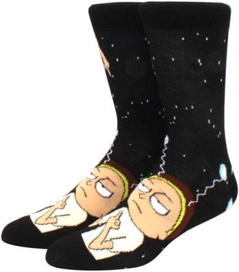 Rick & Morty Cartoon Socken - Morty Fuck You UFO Lustige Motiv-Socken in 3/4-Länge