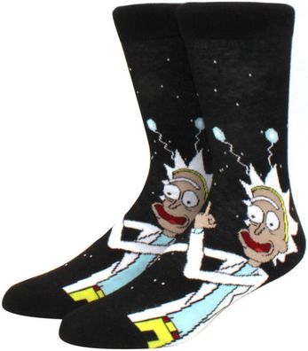 Rick & Morty Cartoon Socken - Rick Fuck You UFO Lustige Motiv-Socken in 3/4-Länge