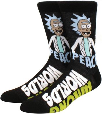 Rick & Morty Cartoon Socken - Among Worlds Rick Lustige Motiv-Socken in 3/4-Länge