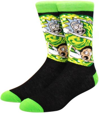 Rick & Morty Cartoon Socken - Ricks Portal Loch Lustige Motiv-Socken in 3/4-Länge