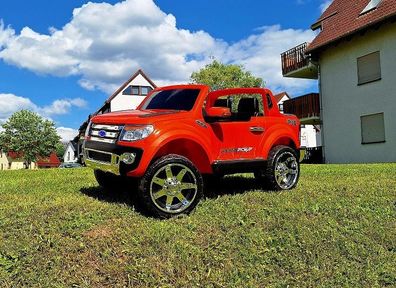 Kinderfahrzeug Ford Allrad orange Elektroauto Kinderauto elektrisch Doppelsitzer suv
