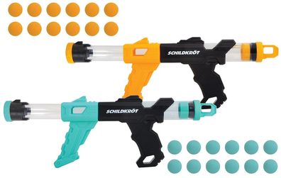 Schildkröt Fire Blaster Set | Schaumstoffbälle Popper-Pistolen Indoor- und Outdoor...