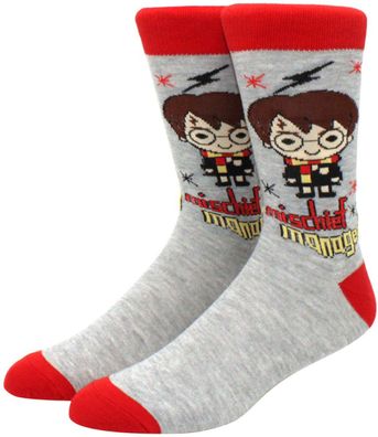 Harry Potter Graue Cartoon Socken - HP Lustige Film Motiv-Socken in 3/4-Länge