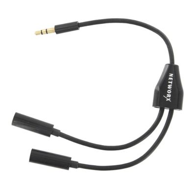 Networx Kopfhörer-Splitter / Adapter mit zwei 3,5-mm-Mini-Klinkensteckern