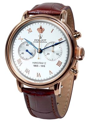 Poljot International Herren Handaufzug-Uhr Chronograph Nicolai II 2901.1941612N