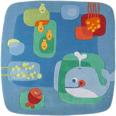 HABA Teppich Tiefsee Kinderteppich blau 7187 125 x 125cm