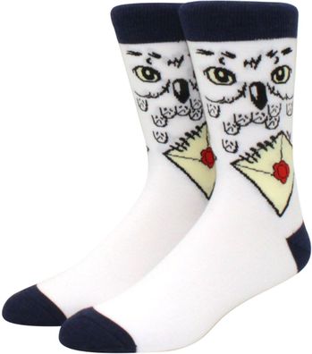 Harry Potter Hedwig Cartoon Socken - HP Weiße Lustige Film Motiv-Socken in 3/4-Länge