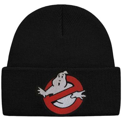 Offizielle Ghostbusters Classic Logo Black Beanie Mütze mit Krempe - Stay Puft Mützen