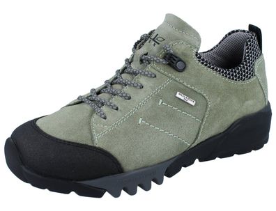 Waldläufer H-Amiata Damen Schnürschuhe Sneaker mit Tex grün Leder Gummi Textil