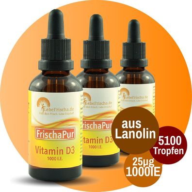 Vitamin D3 Tropfen 50ml aus Lanolin für Knochen & Immunabwehr