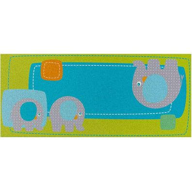 HABA Teppich Elefant Egon Spielteppich 301058 Kinder blau grün 140x60cm