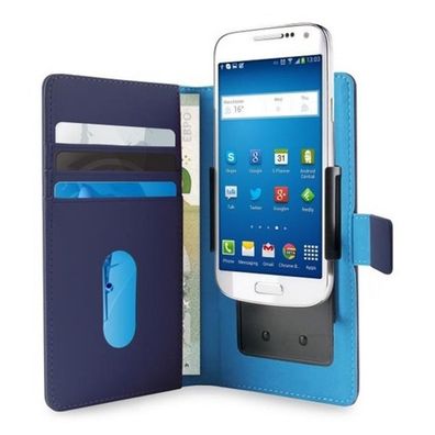 Puro Universal Slim Wallet Booklet FlipCase SchutzHülle Cover 360°Cases Blue M