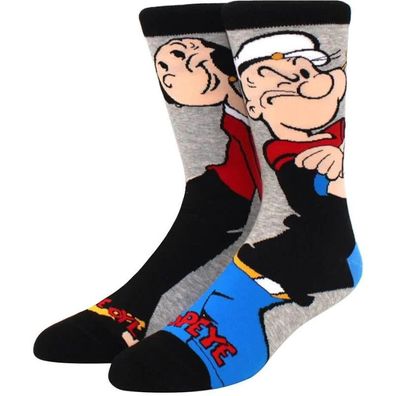 Olivia Oyl & Popeye Cartoon Socken - Lustige Comic Motiv-Socken in 3/4-Länge