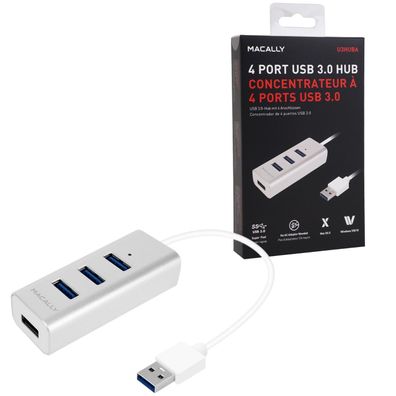 Macally 4-Port USB 3.0 USB-Hub Alu SuperSpeed Adapter Verteiler PC Notebook Mac