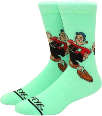 Popeye & Olivia Cartoon Socken - Lustige Comic Heroes Motiv-Socken in 3/4-Länge