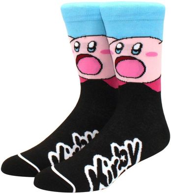 Kirby Schwarze Socken - Nintendo Jump-´n´-Run Gaming 360° Motiv Charakter Hero-Socken