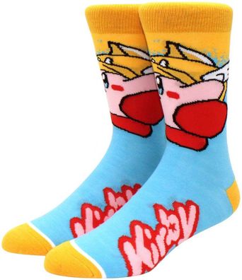 Kirby Gelbe Socken - Nintendo Jump-´n´-Run Gaming 360° Motiv Charakter Hero-Socken