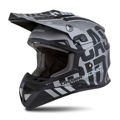 Crosshelm Helm Motorradhelm Motocross Motocrosshelm Cassida Cup Sonic grau matt