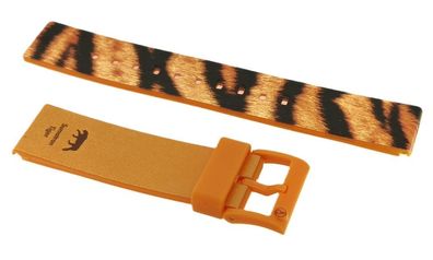 Q&Q Smile Solar Uhrenarmband 20mm Kunststoff orange/ schwarz RP00J033Y