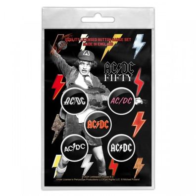 AC/ DC Bolt Array Button Pack Set Offiziell lizensiert