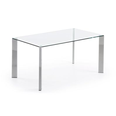 Tisch Spot 162 x 92 cm silber Rechteckig Glas