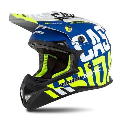 Crosshelm Helm Motorradhelm Motocross Motocrosshelm Cassida Cup Sonic blau matt