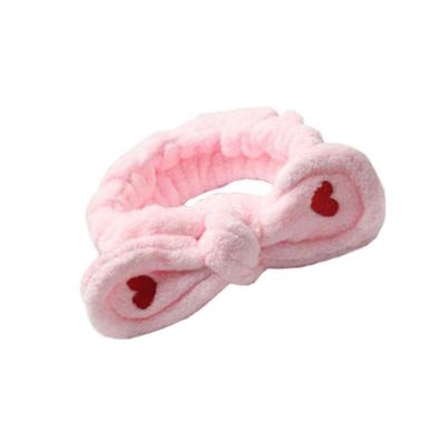Kosmetisches Haarband mit Herzen - rosa 1pc