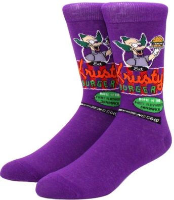 Krusty The Clown Violette Socken - The Simpsons Cartoon Heroes Lustige Motiv-Socken