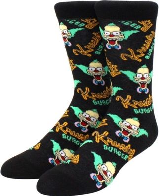 Krusty Burger Schwarze Socken - The Simpsons Cartoon Heroes Lustige Motiv-Socken