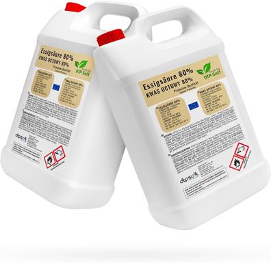 10l Essigsäure 80% Premium Qualität Essigessenz 2x5 liter