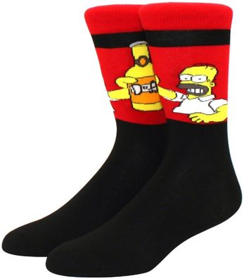 Homer Simpson Prosit Socken - The Simpsons Cartoon Heroes Lustige Motiv-Socken