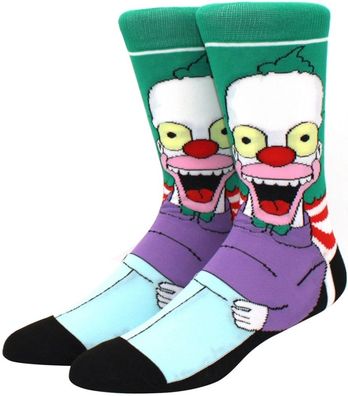 Krusty The Clown Grüne Socken - The Simpsons Cartoon Heroes Lustige Motiv-Socken