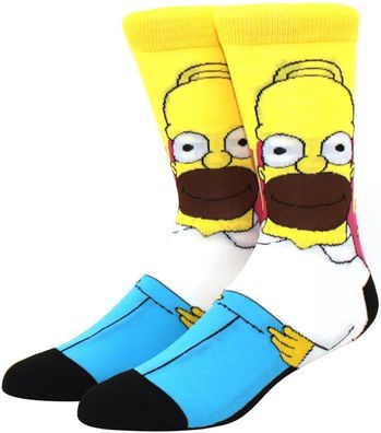 Hommer Simpson Blaue Socken - The Simpsons Cartoon Heroes Lustige Motiv-Socken