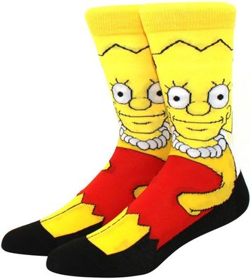 Lisa Simpson Gelbe Socken - The Simpsons Cartoon Heroes Lustige Motiv-Socken