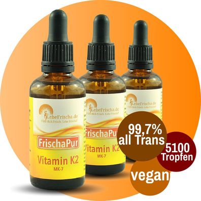 Vitamin K2 Tropfen 50ml MK7 All-Trans 99,7% für Knochen, Blut & Herz