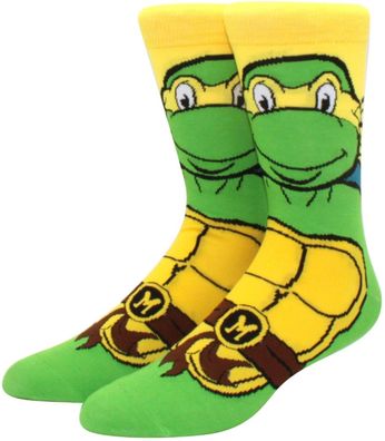 Michelangelo Motiv-Socken Teenage Mutant Ninja Turtles Socken Cartoon TMNT Socken