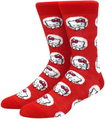 HELLO KITTY Socken Hallo Kätzchen Cartoon Socken Hello Kitty Rote Motiv Socken