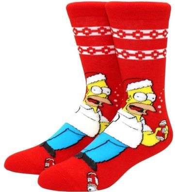 Homer Simpson Biergenuss Socken - The Simpsons Cartoon-Socken in 3/4-Länge