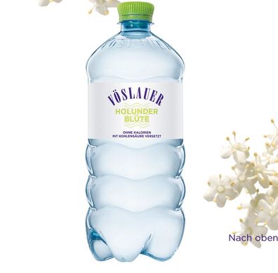 Mineralwasser Vöslauer Holunderblüte natürliches Holunderblüten-Zitronen Vegan 1l