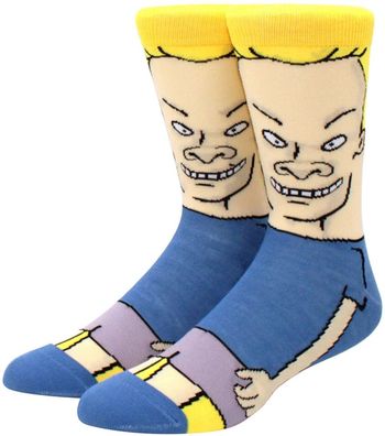 Beavis & Butt-Head Beavis Gesicht Socken - Cartoon-Socken in 3/4-Länge