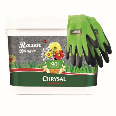 Chrysal Rasendünger Jubiläum 5 kg inkl. 1 Paar Gartenhandschuhe