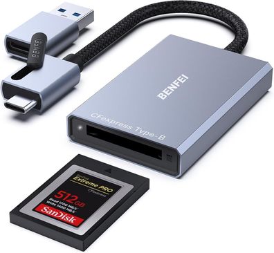 BENFEI CFexpress Kartenleser Typ-B mit USB 3.2 (Gen 2) 10 Gbit/ s USB-C&USB-A