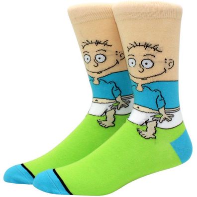 Rugrats Tommy Pickles Grüne Socken - Lustige Cartoon-Socken in 3/4-Länge